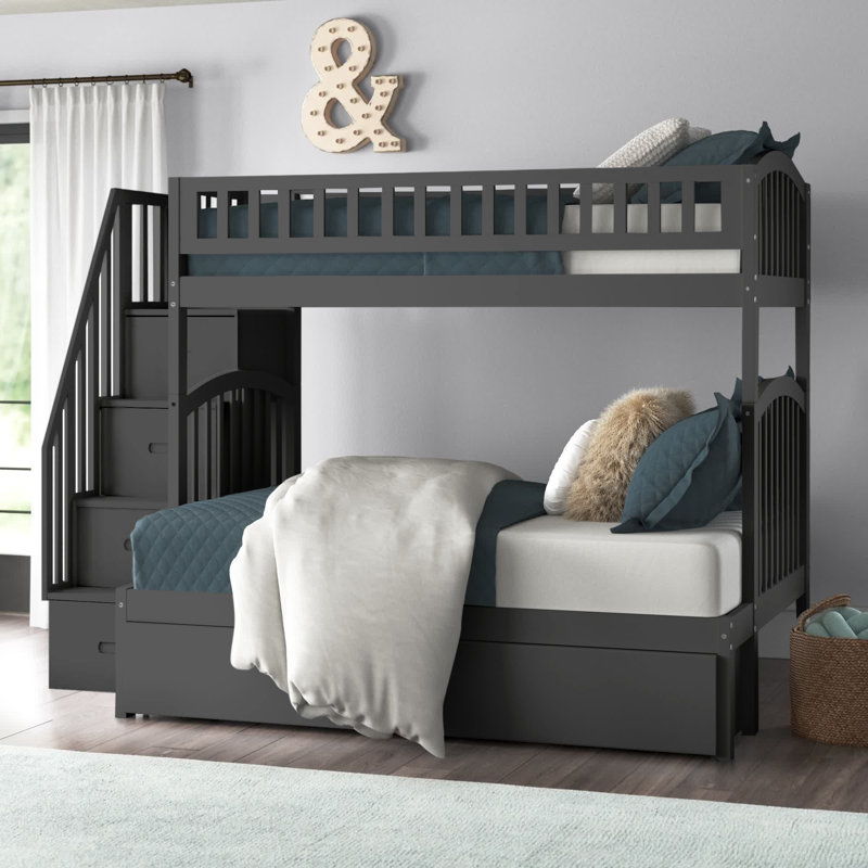 Viv + Rae™ Jaxson Solid Wood Bunk Bed with Staircase and Under-Bed